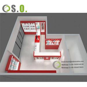 Vitrina de exhibición de vidrio de madera contrachapada <span class=keywords><strong>para</strong></span> Tienda Móvil, vitrina de mostrador, vitrina de exhibición de teléfono celular, tienda de reparación de vitrina - Product Image 3