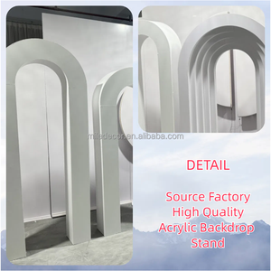 MILE 高品质婚礼装饰亚克力支架PVC拱形背景墙婚礼舞台3D白色婚礼拱门 - Product Image 5