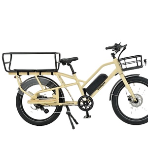 Vélo électrique <span class=keywords><strong>cargo</strong></span> à batterie lithium 48V 14.5Ah, 24 pouces, à longue portée, avec moteur arrière 500W, pour livraison familiale, transport de nourriture et siège bébé - Product Image 6