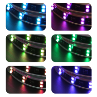 Bande lumineuse LED 5050 à double rangée, étanche conforme à la norme IP68, avec application de lumière à eau de direction, multifonctionnelle, idéale pour la guerre, 7 couleurs