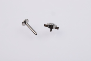 <span class=keywords><strong>Piercing</strong></span> de Titanio G23 para Oreja, Nariz y Hélice, con Zirconia Central, Rosca Interna, Chapado en Oro Vintage de 18K, ASTM F136 - Product Image 4
