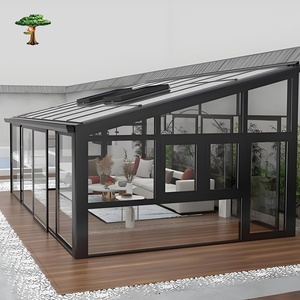 <span class=keywords><strong>Kit</strong></span> de véranda en aluminium pré-assemblé avec toit en verre givré pour l'intimité et la lumière naturelle dans un jardin urbain - Product Image 2