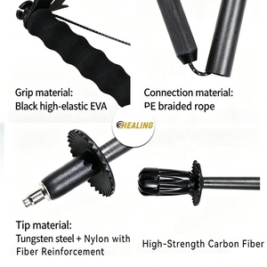 Bâtons de randonnée pliables en fibre de carbone OKHEALING |   Conception télescopique et pointes en acier tungstène |   Poignée en EVA - Product Image 4
