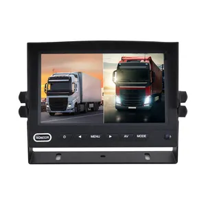 7 Inch IPS Desktop Car Monitor 2CH Split Screen AHD Signal Inputs Truck Monitor For Truck RV Trailer Van Bus