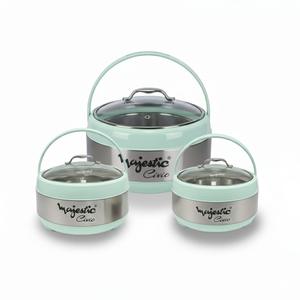 Juego de Recipientes Térmicos para Alimentos de Acero Inoxidable, 3 Piezas |   Juego de Cazuelas Térmicas de Doble Pared para Cocina y Comedor - Product Image 1