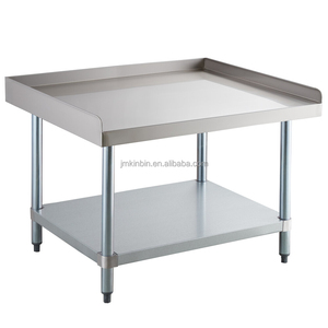 Stainless Steel Rimmed <b>Work</b> <b>Table</b> Commercial Raised Edge Workbench <b>for</b> Equipment Placement - Product Image 1