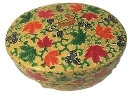 Kashmiri-Caja ovalada de papel maché, caja de baratija con motivos florales artísticos de Cachemira, ovalada, hecha a mano, nuevos diseños - Product Image 3