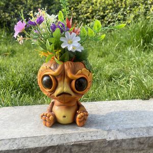 Alien Planter Resin Flower Pot Cute Outdoor Garden Decoration Balcony Plant <b>Container</b> - Product Image 3