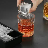 4/6/8 Grands cubes de glace en silicone à grille Facile à utiliser Facile à nettoyer Ensemble de plateaux à glaçons carrés en silicone de qualité alimentaire à 6 boules