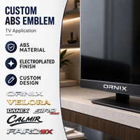 Emblème de marque TV personnalisé en ABS électroplaqué effet métal 3D, badge de télévision chromé pour la décoration de marques de télévision