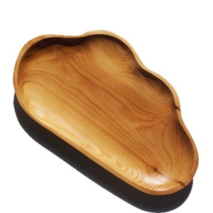 Bandeja de madera de abeto hecha a mano de 20-20.9 cm, color camel, plato poco profundo para servir postres y frutas - Product Image 3