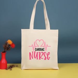 Sac fourre-tout en toile pour femme, sac à main en coton, avec inscription « Nurse Life », « Anatomy Blessed Strong », « Funny Nursing Nurse Heart Gifts », pour infirmières - Product Image 2