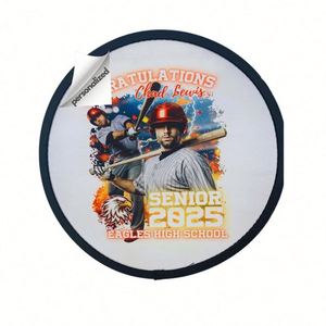 Ventilateur pliable personnalisé en forme de disque, cadeau souple pour équipe sportive, ventilateurs pliables en nylon en forme de disque volant pour promotion estivale - Product Image 1