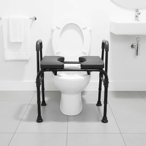 KMINA K30029 Siège de toilette surélevé, chaise de toilette avec siège réglable (3 en 1) pour adultes, noir - Product Image 2