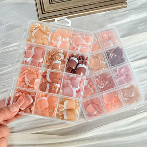 288 faux ongles courts carrés à presser pour les orteils, finition brillante nude/rose/brun, pour l'été et le DIY des pieds - Product Image 1