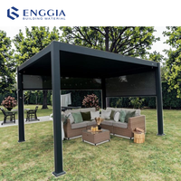 ENGGIA auvent persienne panneau solaire gazebo enduit de poudre persienne bioclimatique persienne extérieure en aluminium