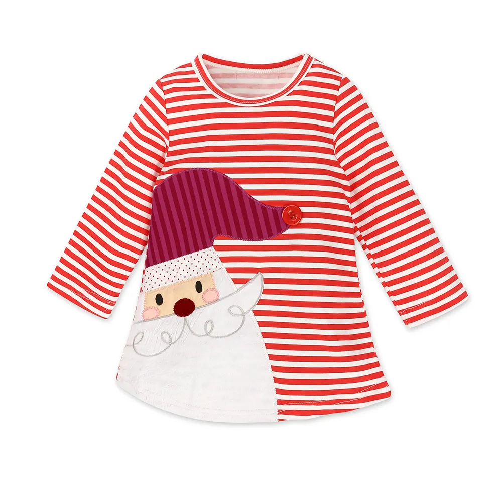 Baby girl clothes dress christmas long sleeve toddler wear cotton kids dresses for girls