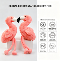Peluche Flamant Rose Kawaii, Douce et Moelleuse avec Ailes, Jouet en Peluche Oiseau Tropical pour Filles, Cadeau d'Anniversaire, Décoration d'Été
