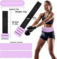 Ceinture de taille lestée en silicone 5LBS avec 36 blocs de poids amovibles, ceinture de poids réglable pour le yoga, la remise en forme à domicile, l'entraînement