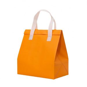 Non-woven Aluminum Foil Insulation Foldable Portable Cooler Bag Zipper Closure Custom Film Takeaway Milk Tea Food Delivery - Product Image 2