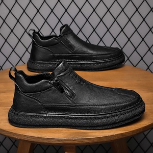 <span class=keywords><strong>Botas</strong></span> de Trabajo de Estilo Británico Retro para <span class=keywords><strong>Hombre</strong></span>, Zapatos de PU Antideslizantes, Resistentes al Desgaste, Transpirables y Cómodos, de Altura Media - Product Image 2