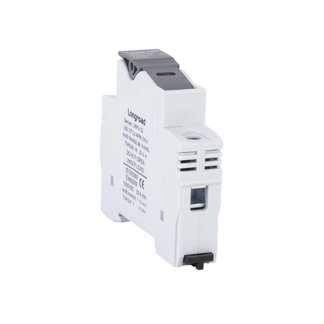 Longroad Solar PV DIN Rail Fuse Holder for Fuse Link 10*38mm 1000V 15AMP DC Fuse 25A