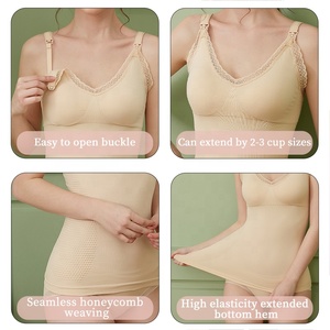 Aiermei Fournisseur OEM ODM Camisole d'allaitement en dentelle à fermeture avant antidérapante, soutien-gorge de maternité pour la <span class=keywords><strong>grossesse</strong></span>, débardeur d'allaitement - Product Image 2