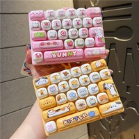 Nouveau porte-clés anti-stress créatif et mignon en ABS à 26 touches, avec clip pour sac à dos, motifs lapin, chat, grenouille