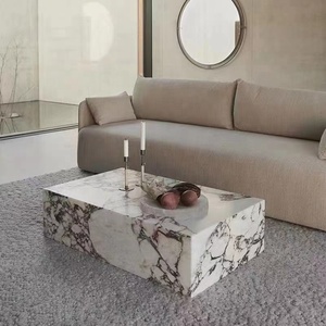 Natural Stone Luxe Cubic <strong>Table</strong> Pour Salon Calacatta Violet <strong>Mesa</strong> De Centro Marmol Plinth Marble Coffee <strong>Table</strong> Sehpa <strong>Table</strong> De Salon - Product Image 1