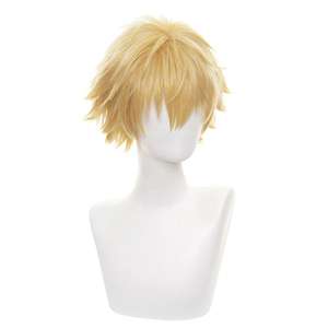 Peluca de Chainsaw Man al por Mayor, <span class=keywords><strong>Cosplay</strong></span> de 30 cm, Peluca Corta Rubia de <span class=keywords><strong>Denji</strong></span>, Pelucas de Anime Sintéticas Resistentes al Calor - Product Image 4