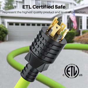 Cable Adaptador Dúplex 5-20R de 4 Tomas, 4 Clavijas, 30A, NEMA 14-30P, Cable de Extensión <span class=keywords><strong>para</strong></span> Generador con Bloqueo Giratorio, Certificado ETL, 25 Pies, Uso Industrial - Product Image 6