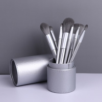 Haute Qualité 8Pcs Pinceaux De Maquillage Ensemble Marque Privée Manche En Bois Brosse Cosmétique Doux Correcteur Ombre À Paupières Pinceau De Fondation