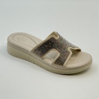 Chaussons de luxe pour femmes, strass, design brillant, plateforme, diamant, été, bout ouvert, à enfiler, antidérapants, plage, fête, chaussures habillées