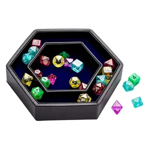 Thiết kế mới cảm thấy xúc xắc lưu trữ khay PU da mimic DND DICE Box cho DICE Arena