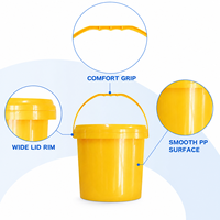 Seau rond en plastique recyclable de 3 L avec poignée résistante et étanche pour le nettoyage domestique et le jardinage