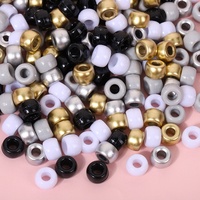 Perles acryliques multicolores en forme de baril 6x9mm, accessoires de bijoux DIY, perles à grand trou pour la fabrication artisanale de bracelets dreadlocks et loisirs créatifs
