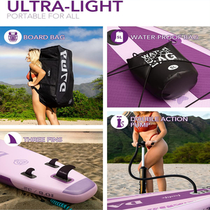 Dama mềm ván lướt sóng 10.6 '* 32 "* 6" bán buôn sup 2 người đứng lên tàu chèo thuyền vật nuôi sup màu hồng Inflatable mái chèo SUP Board - Product Image 6