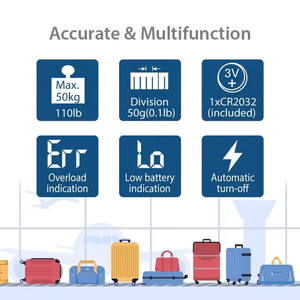50KG वेट मशीन हैंगिंग स्केल मिनी वेट बास्कुला स्केल डिजिटल बास्कुला पोर्टेबल इलेक्ट्रॉनिक वेइंग लगेज स्केल डिजिटल - Product Image 5