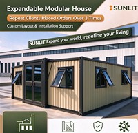 Maisons modulaires extensibles portables étanches à aménagement personnalisé, maison conteneur 2 chambres 40 pieds, mini-maison de luxe avec cuisine