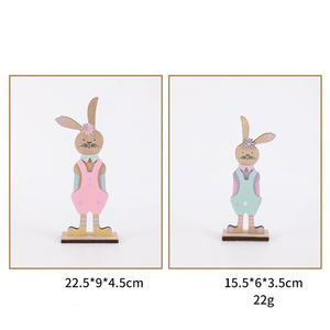 Ornements de lapin de Pâques en bois en gros, lapin peint, ornement de bureau - Product Image 6