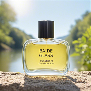 Wholesale Clear Perfume Spray <b>Bottle</b> Empty Crimp Rectangle 50ml Glass Flat Perfume <b>Bottle</b> with Black Cap - Product Image 4