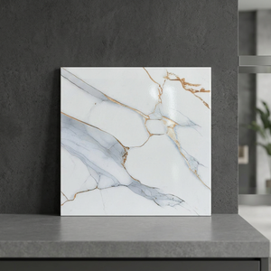 Carrelage en céramique Matt Marble Black Vein Marble Tile 30x30cm, poli, en dalle cultivée, pour salle de bain, sol émaillé - Product Image 4