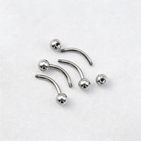 Anneau de nombril en acier inoxydable style punk, accessoires de piercing corporel, clou de nombril à boule, barre courbée, perle en acier filetée