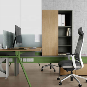 ICON Ensemble de meubles de <span class=keywords><strong>bureau</strong></span> pour travail de <span class=keywords><strong>bureau</strong></span> de luxe personnalisé poste de travail du personnel table d'ordinateur <span class=keywords><strong>bureau</strong></span> de travail avec armoire en bois - Product Image 3
