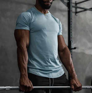 Personnalisé Nouveau Design Vos Propres Vêtements D'entraînement Polyester Spandex Gym Active Wear Muscle Fitted Tee Hommes Fitness t Shirt - Product Image 5