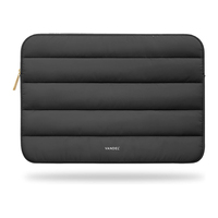 Housse d'ordinateur portable en nylon moelleux, style airbag, étui zippé professionnel pour ordinateurs portables Mackbook avec doublure en polaire