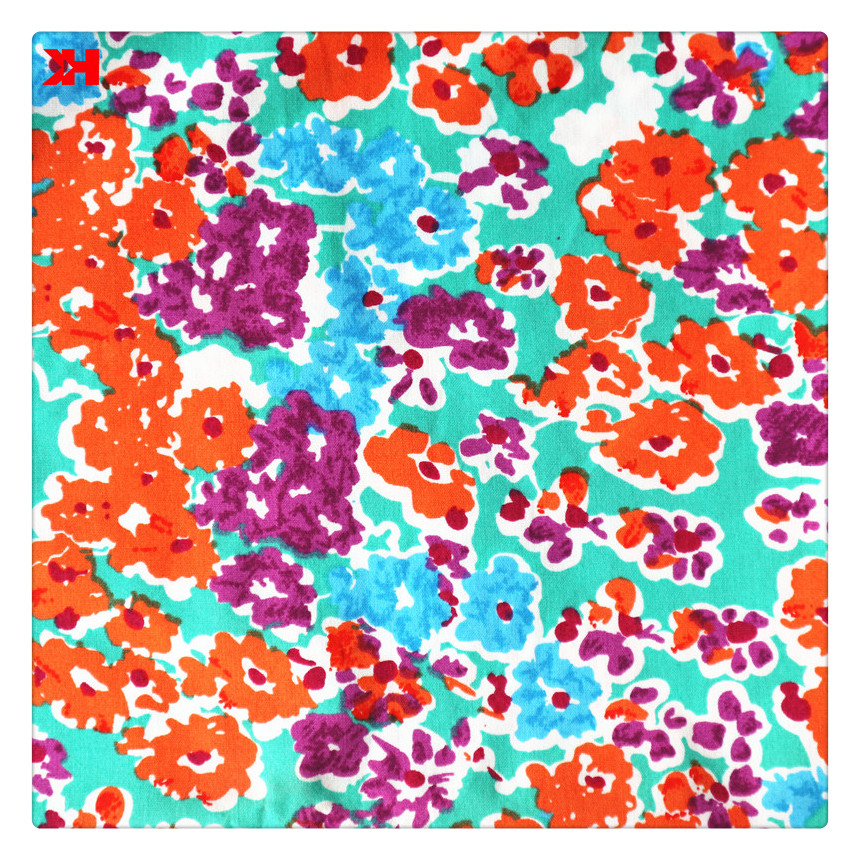 100% хлопчатобумажная ткань с принтом Kahn, новый дизайн, оптовая продажа, поплин с цветочным узором для платья