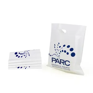 Custom Printed Logo Design compostbale handle plastic bag die cut bag shopping bag for clothing