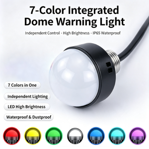 Luz de Advertencia LED Semiesférica Metálica NAXY de 7 Colores con Zumbador Incorporado, Lámpara Indicadora de Señal Visual y Audible de Seguridad - Product Image 1