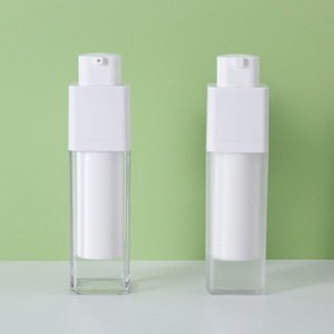 Trắng Frosted 15Ml <span class=keywords><strong>30Ml</strong></span> <span class=keywords><strong>50Ml</strong></span> Refill Skincare Foundation <span class=keywords><strong>Container</strong></span> Vòng Như Bơm Chai Mỹ Phẩm Không Có Không Khí Bơm Kem Chống Nắng Chai - Product Image 1